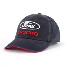 Ford Trucks Logo Baseball Hat Ball Cap Black Chemical Washed Embroidered