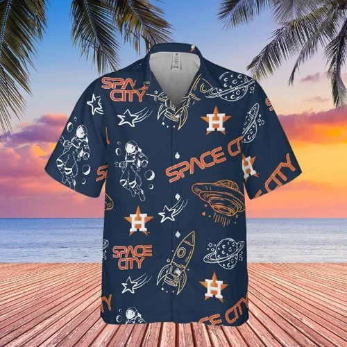 Houston Astros  hawaiian shirt, baseball fan gifts, Short Sleeve Polyester Hawaiian Shirt, Father's Day Gift Ideas, Beaching Fashion, Summer Trip shirt