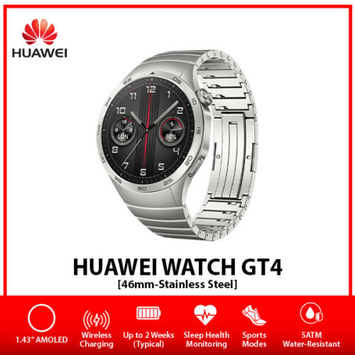 Huawei Watch GT 4 Stainless Steel AU Stock iOS Android Smartwatch – Grey/46mm - Picture 1 of 6