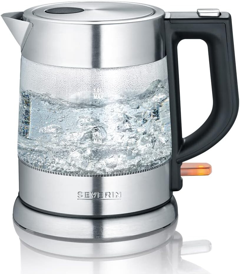 Severin Electric Glass Jug Kettle. Compact & Powerful, 2200 W - 1 Litre Capacity