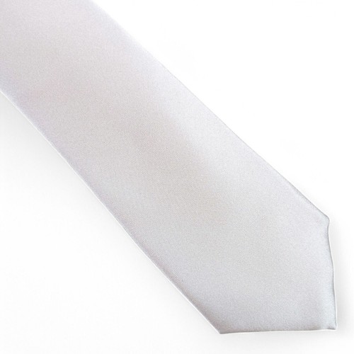 Bar III Men's Logan Solid Tie Silver Grey- OS - Picture 2 of 2