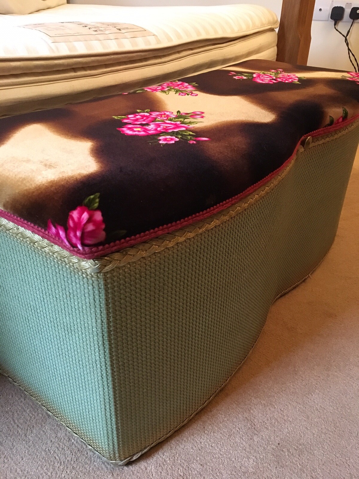 Vintage Retro Lloyd Loom Ottoman/ Blanket Box / Padded Seat eBay