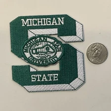 MSU Michigan State Spartans Vintage  Embroidered Iron On Patch  3" x 3" Apx