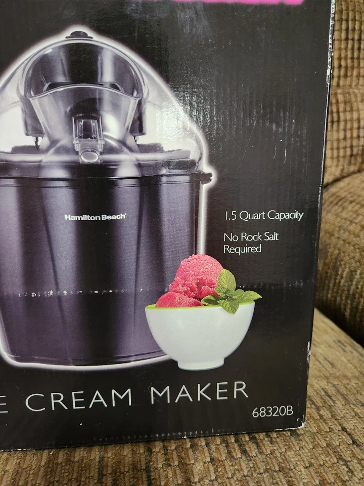 Heladera Hamilton Beach 1,5 qt negra sin necesidad de sal de roca recetas incluidas Foto 3 de 4