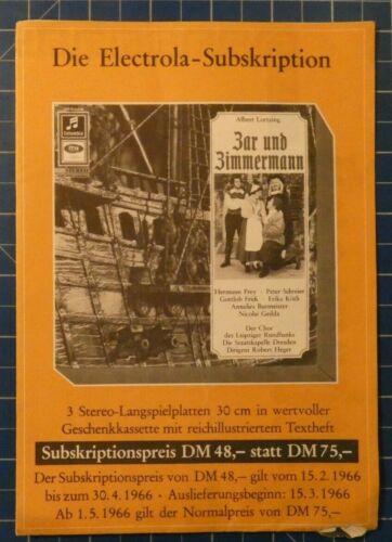 Electrola Die Subscription Zar und Zimmermann folleto H3345 - Imagen 1 de 5