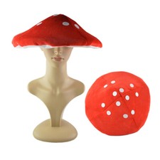 Red Mushroom Hat Toad Hat Mushroom Costume Party Funny Decoration Hat for Kids