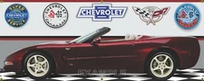 2003 CHEVROLET CORVETTE 50TH ANNIVERSARY CAR GARAGE SCENE BANNER SIGN MURAL ART