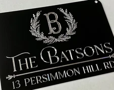 Engraved Personalized Custom Wreath House Street Address Metal Sign 10x7 Gift