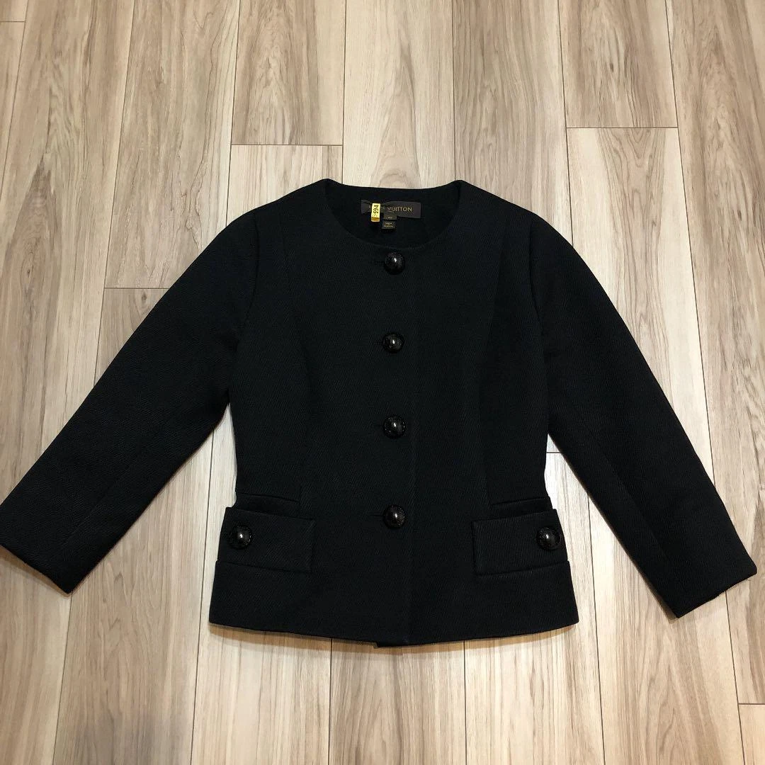 LOUIS VUITTON（LV） Giacca LOUIS VUITTON senza colletto 40 nera autentica donna di JP