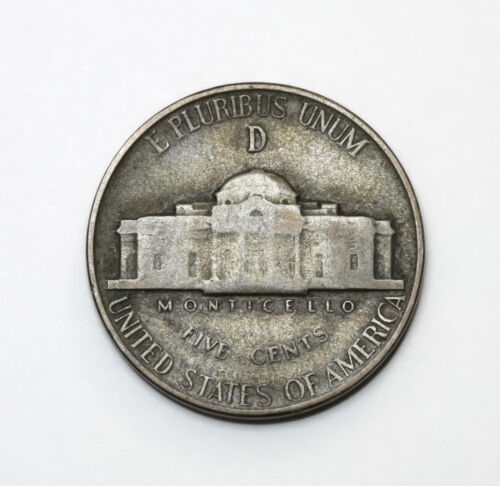 1945-D Jefferson War Time 5c Nickel 35% Silver - Picture 2 of 2