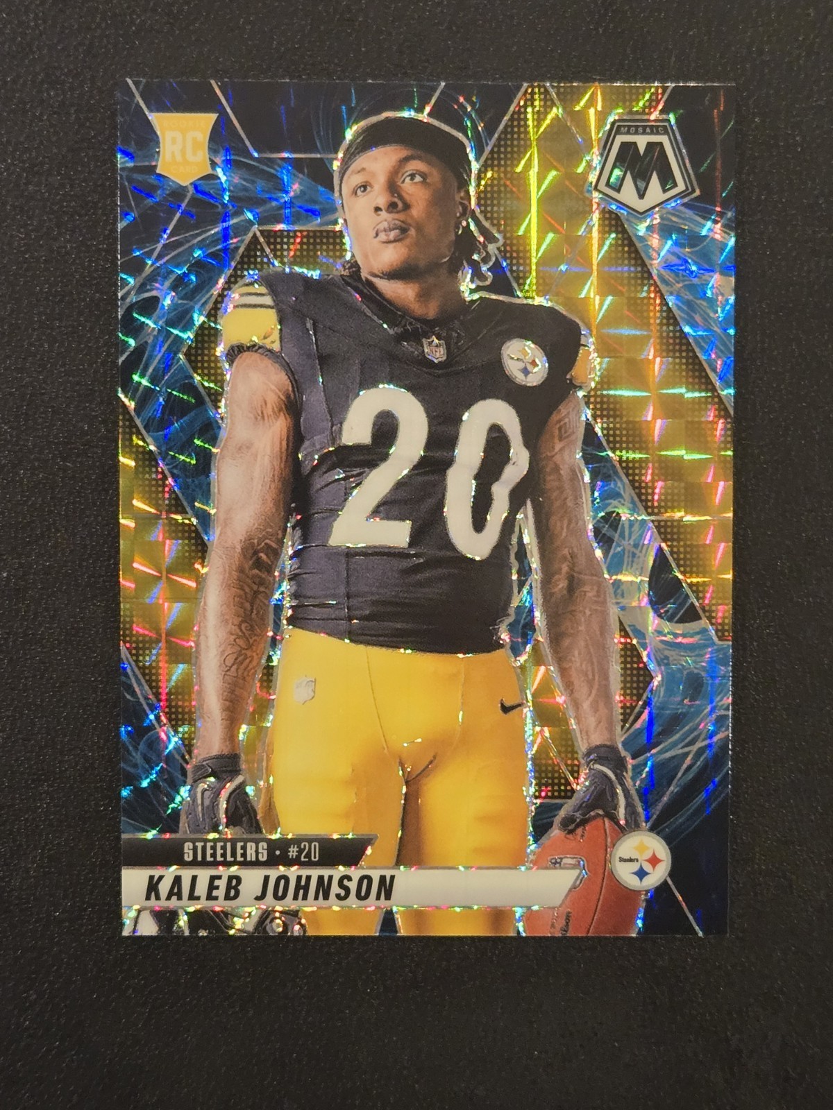 Kaleb Johnson 2025 Mosaic RC Variation #289 Genesis Parallel SP