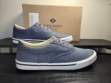 DECK SHOES Sperry Men's Striper II Salt Washed CVO Navy Sneaker Size 11