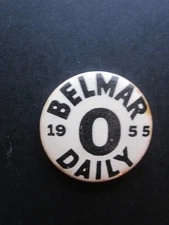 1955  BELMAR  NEW  JERSEY  SEASONAL   BEACH  BADGE/TAG 71  YEARS  OLD
