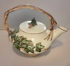 VINTAGE 1950's MCCOY TEAPOT IVY LEAF PATTERN BRANCH HANDLE Nature CottageCore