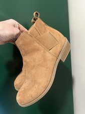 Girls Wonder Nation Ankle Boots Size 2 Camel Brown Faux Suede GUC