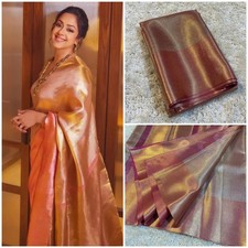 Premium Banarasi Tissue Silk Saree  Soft Woven Designer Party Wedding Ethnic BP