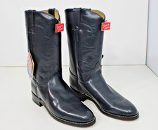 New Old Stock VTG 80s Tony Lama Roper Cowboy Western Navy Blue Boots 7502 Sz 5B