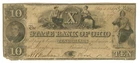 1849 State Bank of Ohio Muskingum Branch - Zanesville OH $10 Obsolete CTFT 66558