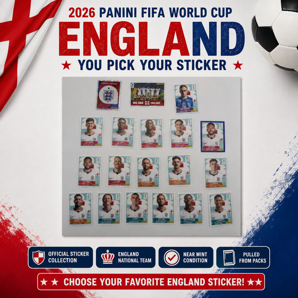 2026 100% Authentic Panini FIFA World Cup England Stickers Pick Team Logo Player