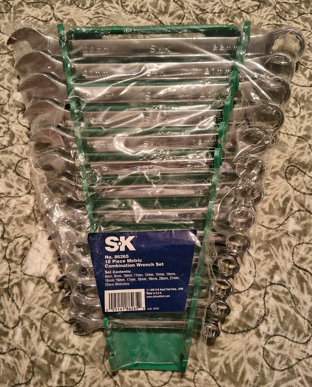 SK Tools NEW 15 Piece 12 Point Metric Regular Combo Super Chrome Wrench Set NOS