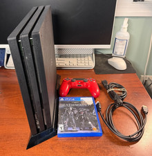 Playstation 4 Pro 1TB PS4 PRO Firmware (ver 13.52) w/ Cables + Controller, Stand