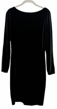 Lauren Ralph Lauren Women's Plush Velvet Slit-Sleeve Black Dress Size 8