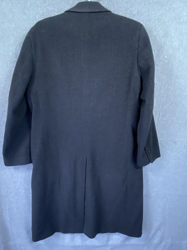 Lauren Ralph Lauren Overcoat Mens 40 Long Gray Herringbone Topcoat Cashmere Wool - Picture 9 of 13