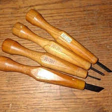Lot of FOUR 4 MasterCarver Wood Carving Tools / Free Shipping chisels knives EUC
