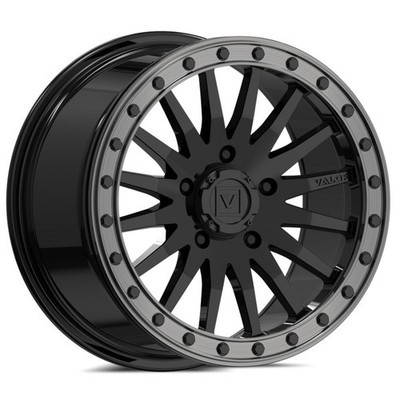 Valor Offroad Gloss Black V06 5 Lug Beadlock Wheel - 15x8 / +40mm (6+2)
