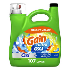 Ultra Oxi Liquid Laundry Detergent, Waterfall Delight Scent, 154 Fl Oz, 107 Load 0.20 per gallon