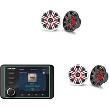 Kicker 46KMC5 Premium Marine Gauge-Style Source  2 Pair  45KM84L 8" Marine...