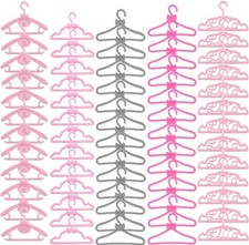 E-TING 60 Pcs Mini Doll Clothes Hangers - Plastic Mixed Little for...
