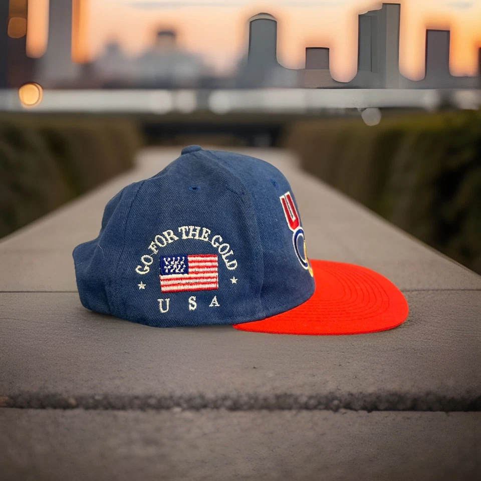 Gorra ajustable azul vintage Team USA Olympics Go For Gold Starter Snapback Foto 2 de 4