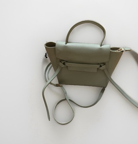 Celine Belt Bag Nano Olive Green Cross-grain Calfskin