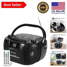 Dual Speaker Stereo Boombox with AM/FM Radio, Tape Recording USB Support