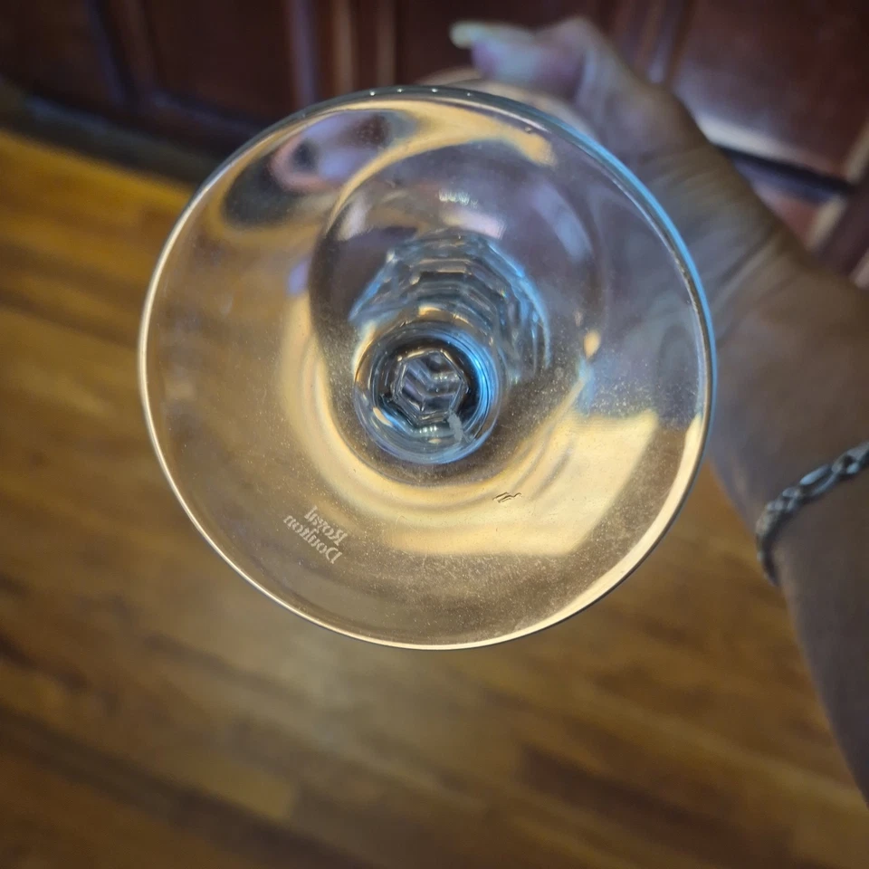 Royal Doulton Wellesley Grabado Té Helado/Vino Corte Vidrio Cristal 8 1/4" Foto 4 de 4