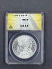 1886-P $1 Morgan Silver Dollar NGC MS64-