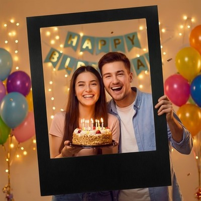 40 x 30 Inch Large Photo Booth Frame Selfie Frame,Black Blank DIY Cutout Prop...