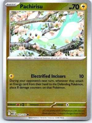 Pachirisu 051/132 Common Mega Evolution Pokemon Reverse Holo NM