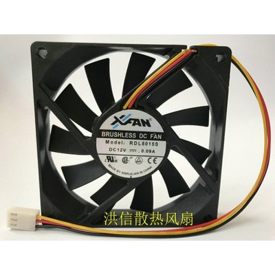 1PC RDL8015S XFAN Cooling Fan DC12V 0.09A 3Pin 80*15MM silent New~