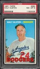 1967 Topps #294 Walt Alston Los Angeles Dodgers PSA 8 NM-MT Set Break