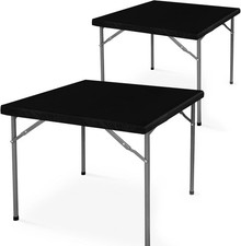 2 Packs Vinyl Card Tablecloth with Flannel Backing 34x34 inch - Waterproof
