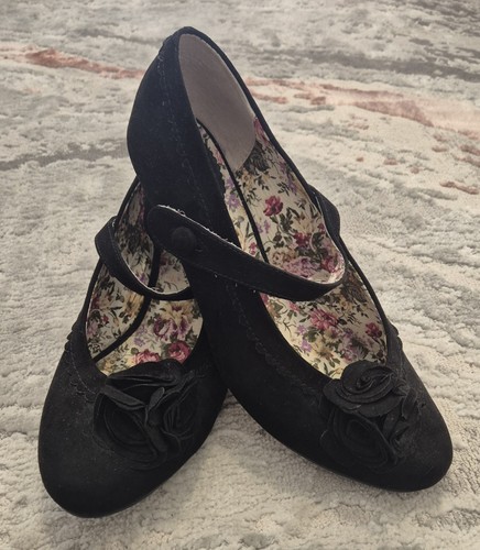 Joe Browns Black Floral Mary Jane Heels UK 7