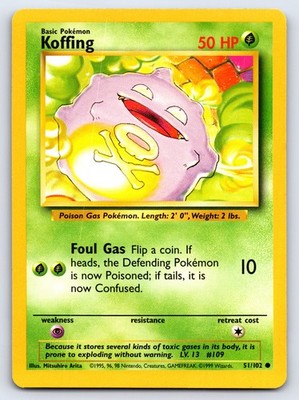 Koffing Common Base Set 051/102 NM