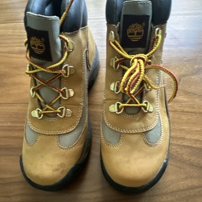 Timberland Men's Tan Leather Ankle Field Boots Lace Up Rubber Sole Size 5.5 M