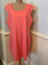 Nine West Women's Scoopneck Cap-Sleeve Sheath Dress Coral XXL NWT$50
