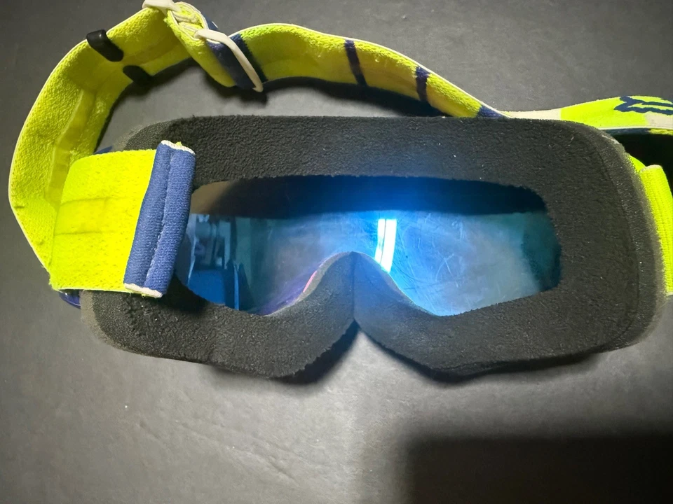 Fox Racing Pink/ Blue/ Neon Green Racing Goggles Dirt Biking Blue Lens - Изображение 3 из 4