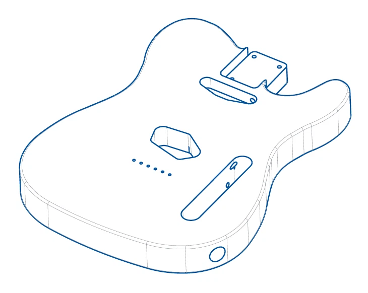 Tele Chitarra Corpo Nitro, Poly, Incompiuto Alder Ash Guitar Anatomy TELECASTER - Immagine 2 di 4