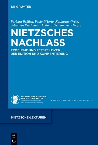 Barbara Beßlich Nietzsches Nachlass (Hardback) Nietzsche-Lektüren