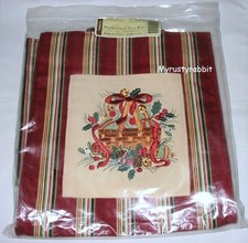 Longaberger 2005 Holiday Stripe Little Tote Bag - Embroidered Christmas - New